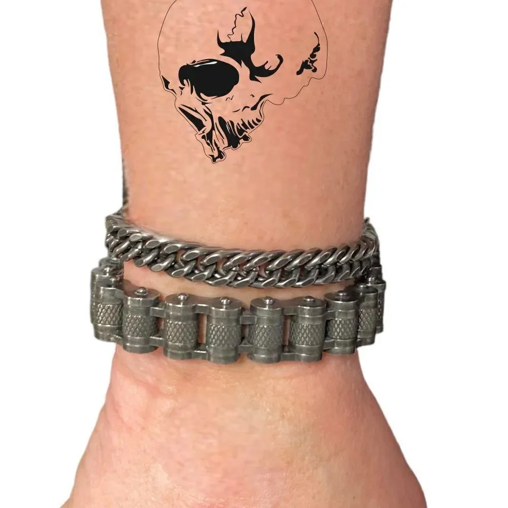 Stainless Steel Moto Chain Linkage Bracelet 8.5 NWT